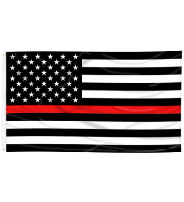 3'x5' Thin Red Line U.S. Outdoor Nylon Flag